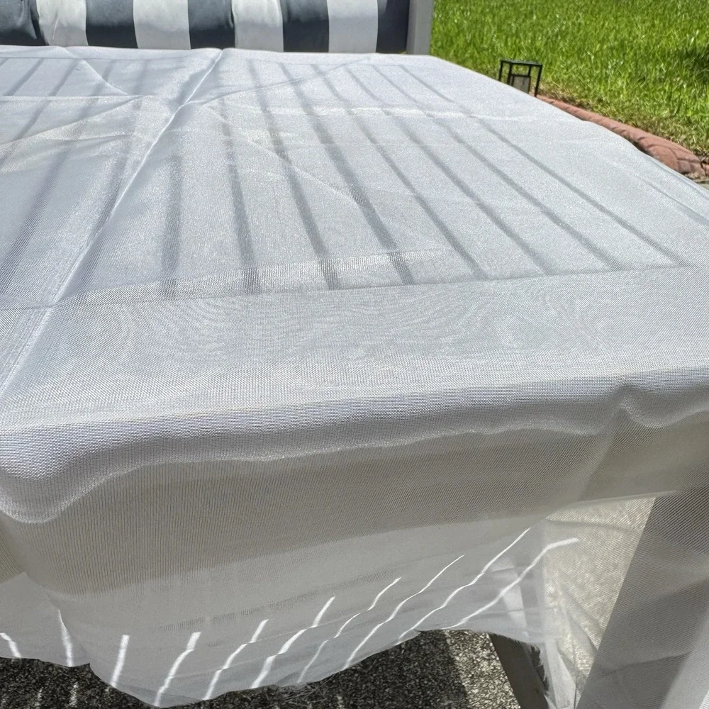 Lot‎ 7 VTG White Sheer Organza Fabric Cuts – 59yd Total 3.5ft Wide Bridal Decor
